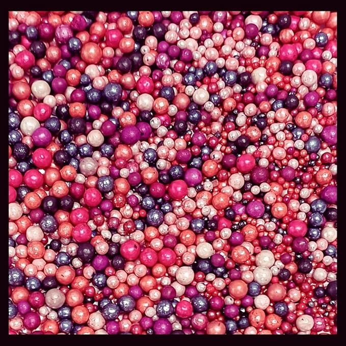 Confect Love Pink & Purple Disco Ball Sprinkles – Edible Metallic Sugar Pearls for Cake & Cupcake Decorating | Decorative Sprinkles Mix for Birthday, Baby Shower & Party Desserts | Vegan, Gluten-Free, Nut-Free, Soy-Free, Dairy-Free, Palm Oil-Free- 4.2 Oz