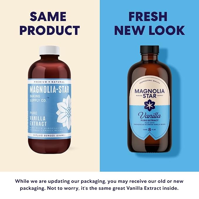 Magnolia-Star Pure Vanilla Extract, 16 oz., Made from Hand-Selected Madagascar Bourbon Beans, Non-GMO and Gluten-Free Baking Vanilla (8oz. Bottles, 2 Ct)