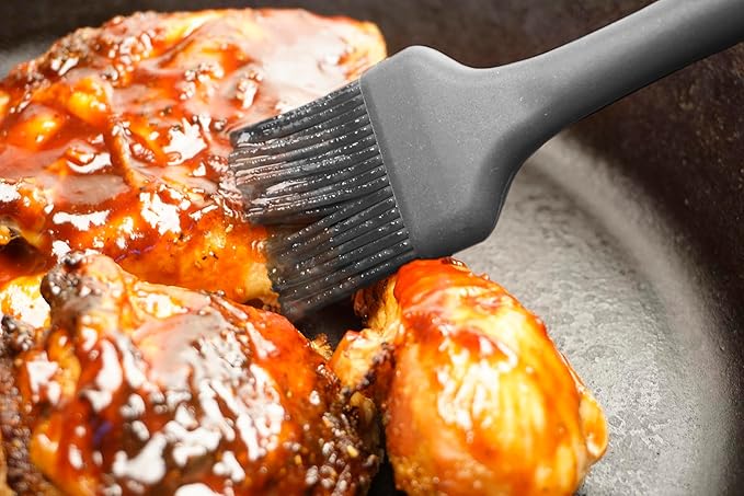 RSVP International (EBB-TQ) Silicone Basting Brush, Black, 8.75" | Gently Spreads Butter, Sauces, Marinades, & More | Dishwasher Safe & Heat Resistant | BBQ Grill, Baking, Preparing Meats
