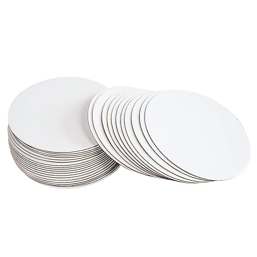 ONE MORE 30-Pack White Cake Board Rounds,Circle Cardboard Round Base 6,8 and 10 inch, Disposable Coated Cake Plate 10 of Each Size