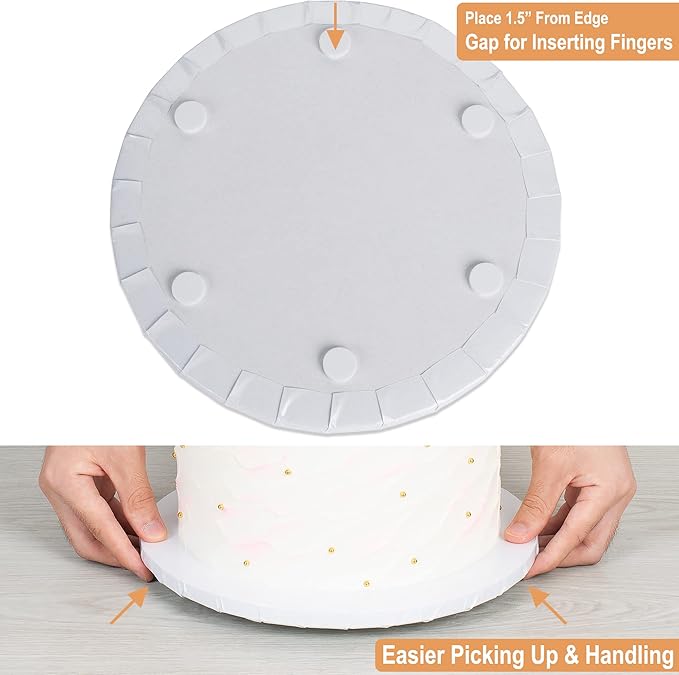 BOARDS+ 1/4" Cake Drum 8 Inch (20 Pack) | 0.25" Thick Rounds | Sturdy, Seamless & Greaseproof Cake Circles For Presenting Heavy Cakes