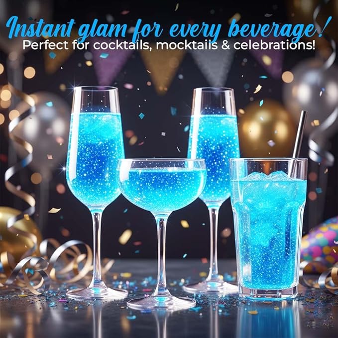 Sweets & Treats Boutique Gender Reveal Decorations Edible Glitter for Drinks, Magical Ideas, Surprise Boy or Girl Sprinkles as Drink Brew Glitter, Baby - Blue