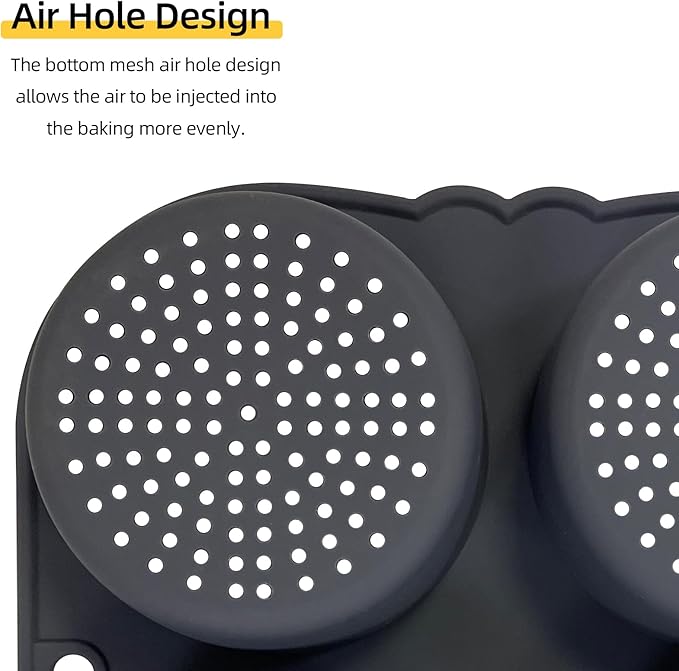 4-cavity Silicone Hamburger Bun Pan, Nonstick Loaf Pan & Heat Resistant Burger Bun Pans for Baking, Bread Pans for Homemade Bread, Bread pans for baking, Easy to Use Burger Pan