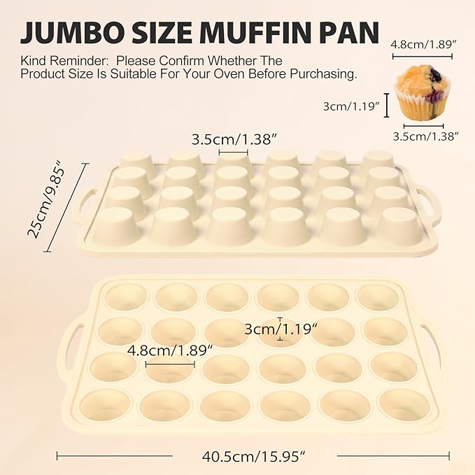 Silicone Muffin Pan Set：3Pcs Silicone Cupcake Molds for Baking Metal Frame - Nonstick Jumbo Muffin Pan - Mini Cupcake Tin - Regular Tray For English Blueberry Chocolate Egg Bites - Baker Lovers