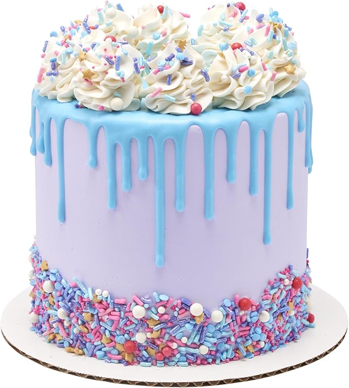 DECOPAC Sweet Tooth Deluxe Fusion Mix, 26oz, Fancy Candy Sprinkles in Handheld Container, Edible Sprinkles For Celebration Cakes, Cupcakes, Cookies and Donuts, Multicolored - Pink, Purple, Blue