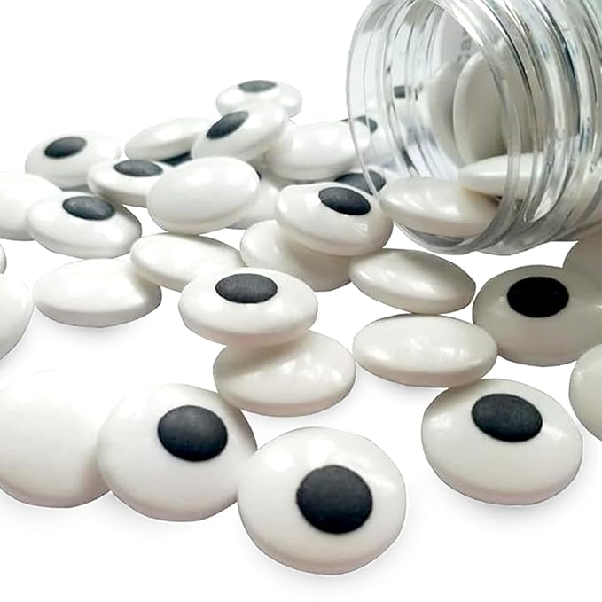 Sarah's Candy Factory Edible Candy Eyeballs – Jumbo (0.66”) & Medium (0.4”) Sizes – Kosher Sugar Decorations for Cakes, Cookies, and Cupcakes
