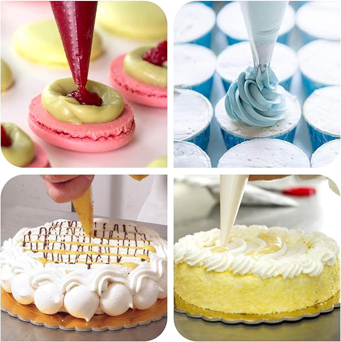 Disposable Piping Bag, FantasyDay 100 Pieces 22 Inch Disposable Icing Pastry Bag Extra Thick Cake Cupcake Decorating Bag - Anti-Burst Pastry Bag for Cream Icing Frosting Candy Cake Decorating Supplies