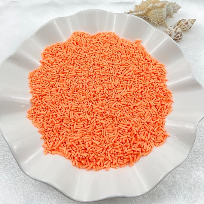 150g Fake Sprinkles Resin Sprinkles Clay Sprinkles Fake Candy Sprinkles Polymer Sprinkles Polymer Clay Slices for Resin Nail Slime Scrapbook DIY Art Crafts Making(239-orange)