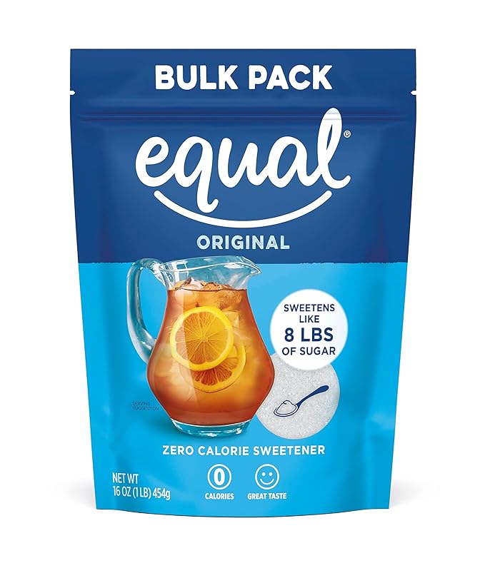 EQUAL 0 Calorie Sweetener, Powdered Aspartame and Acesulfame-K Sweetener, Zero Calorie Sugar Alternative, Erythritol Free, 1 Pound Bulk Bag (Pack of 1)