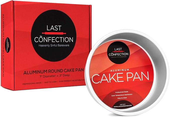 LAST CONFECTION 7" x 3" Aluminum Round Cake Pan - Professional Bakeware