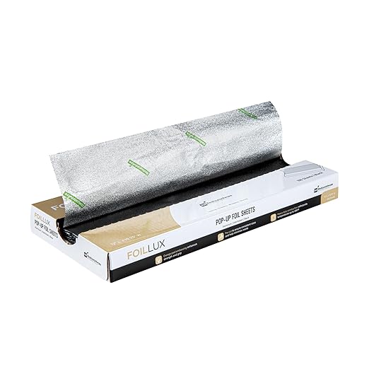 Foil Lux 12 x 10.8 Inch Pop-Up Foil Sheets, 100 Disposable Foil Papers For Food - Orange Peel Embossing, Interfolded, Black Aluminum Foil Sheets, Greaseproof, Freezable, Oven Ready - Restaurantware