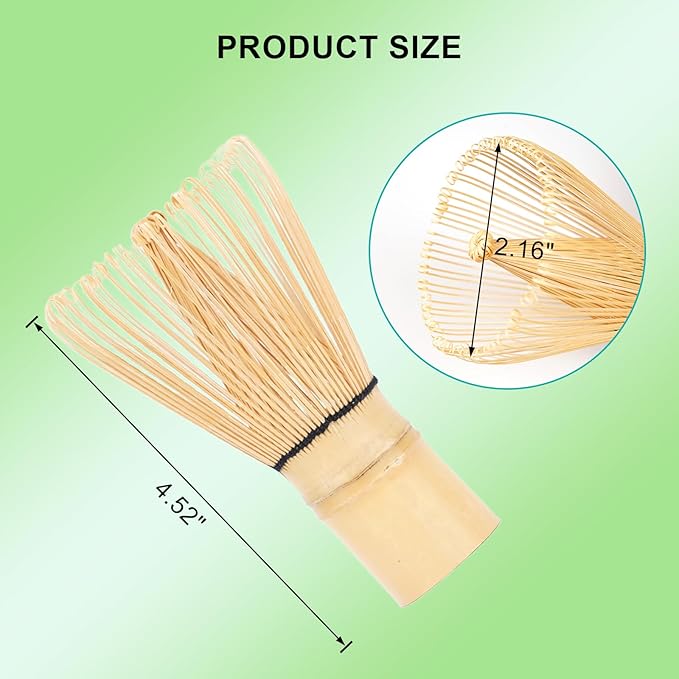 Matcha Whisk, 2-Pack Handmade Matcha Set Accessory Traditional Japanese Chasen, 100-Prong Bamboo Matcha Stirrer Wisk Mixer Brush for Making Ceremonial Macha Tea