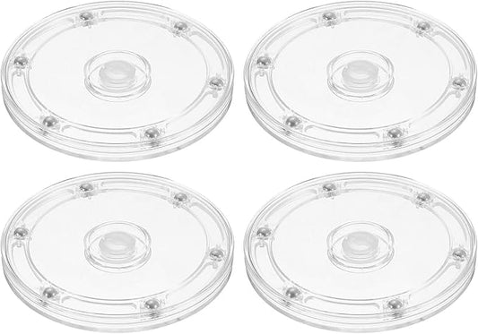 uxcell 4Pcs Acrylic Lazy Susan Turntable, 5 Inch Clear Turntable Organizer Ball Bearing 360 Degree Rotating Tray for Spice Rack Table Cake Kitchen Pantry Decorating Bathrooms