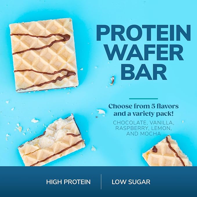 WonderSlim Protein Wafer Snack Bar, Variety Pack, 15g Protein, 5 Flavors, 0mg Cholesterol (5ct) (Pack of 2)
