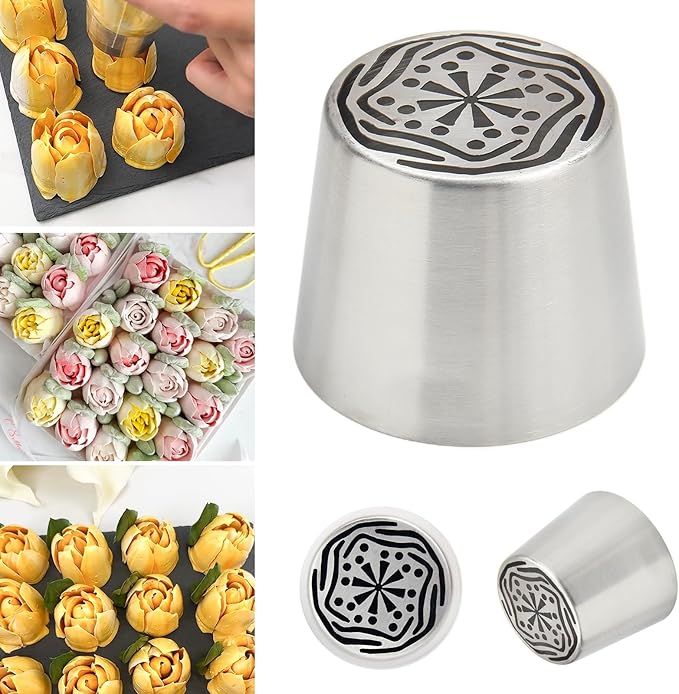 Extra Large Russian Piping Tips for Marshmallows Stainless Steel Flower Frosting Nozzles many styles Cake Decorating Baking tool for Buttercream, Cupcakes Cookies(SL60)