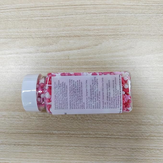 Valentines Sprinkles Red Heart Sprinkles for Cake Decorating Edible Pearls Fancy Sprinkles Cupcake and Cake Topper Cookie Baking Decorations