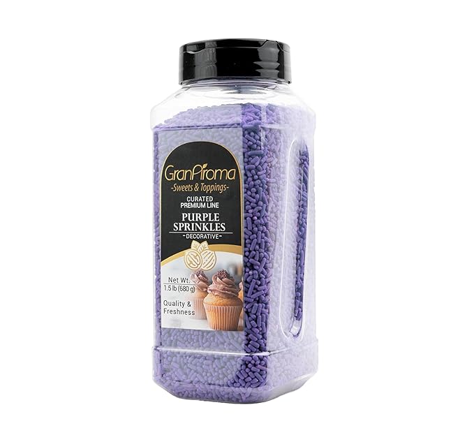 GranAroma Purple Sprinkles, Decorative, Soft, Cakes & Cupcakes (1.5 Pound)