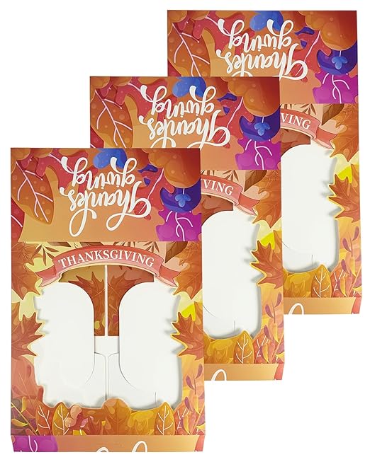 qiqee Thanksgiving 4pcs 10x10x5 inches Cake Boxes with Window 4Packs, 10 Inch Bakery Boxes Orange Maple Leaf Thanksgiving (4 cake boxes +4 Cake Boards Included)
