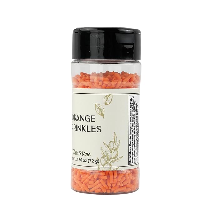 Olive & Vine Orange Sprinkles, For Baking & Desserts, Rich Tradition, Authentic Taste, For Global Recipes (2.56 Ounce)