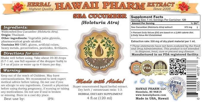 Sea Cucumber (Holothuria Atra) Liquid Extract 4 fl.oz (120ml)