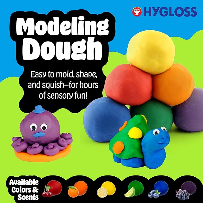 Hygloss Play Modeling Dough for Kids – Safe & Non-Toxic Sensory Dough for Arts and Crafts – 3 lb Tub – Play Clay for Toddler Activities, Preschool Classroom Must-Haves – Purple Color, Scented