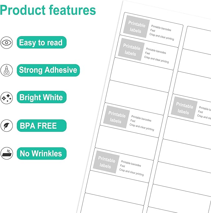 L LIKED Printable Address Labels, 1" x 2-5/8", 2 Packs of 900, Label Stickers for Envelopes (1800 Labels)