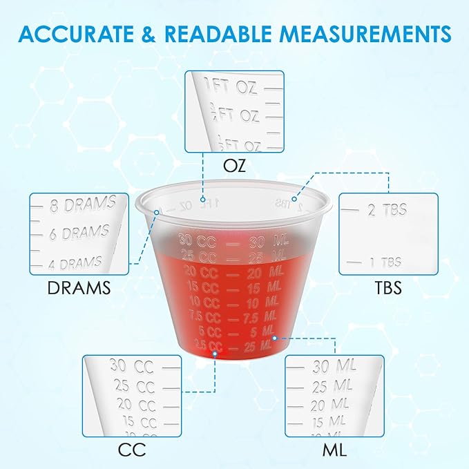 Lilymicky 1000 Count 1 oz Disposable Medicine Cups, 1 oz Plastic Med Cups For Mixed Pills, Medication Measuring, Resin Mixing