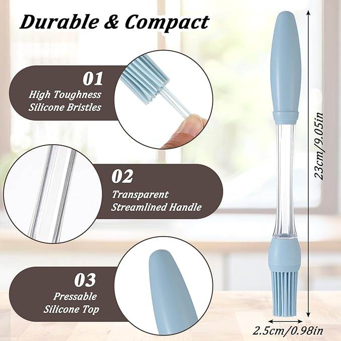 4Pcs Basting Brush for Cooking, Silicone Heat Resistant Pastry Brushes Food Brushes Spread Oil Butter Sauce Food Applicator for BBQ Grill Baking Kitchen Cooking Dishwasher Safe