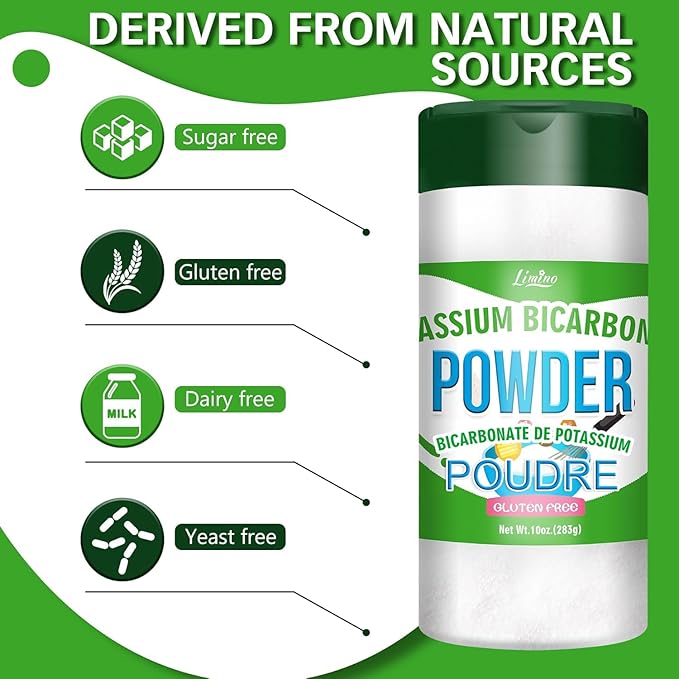 10oz Potassium Bicarbonate, Pure Food Grade Potassium Bicarbonate Powder for Plants, Cakes, Winemaking, Snacks, Potassium Bicarbonate Baking Powder for Leavening, Cookies, and More