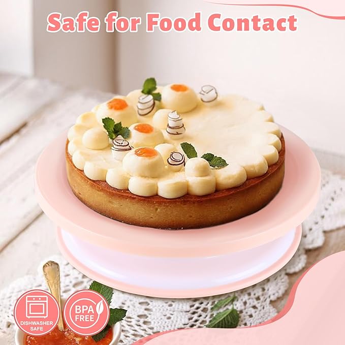 107PCS Cake Decorating Kit Includes Revolving cake turntable for decorating, Icing Bags and Tips Set, 2 Spatulas, 3 Cake Scraper, 25 Piping Bags, frosting piping kit, and 3 Coupler for Baking