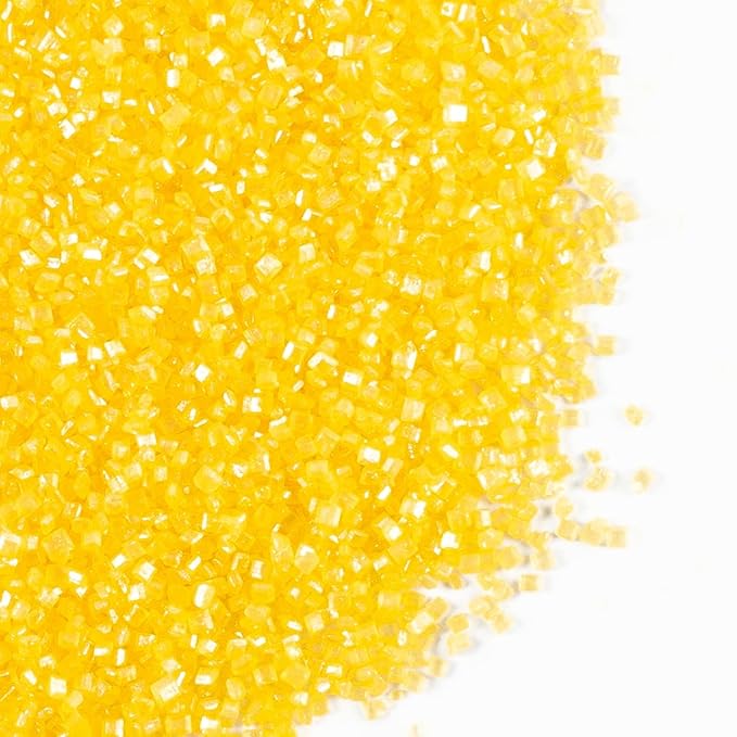 Yellow Sanding Sugar 150g (5.3 oz) - Edible Sparkling Sugar for Baking Decorations, Cookies, Cakes, Ice Cream Toppers, Cupcakes - Vibrant Yellow Color Sugar Crystals