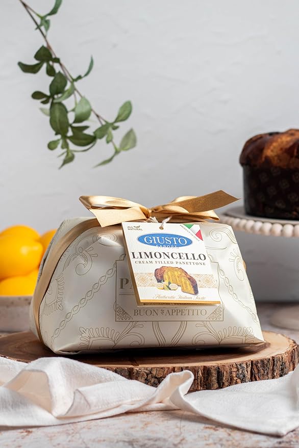 Giusto Sapore Authentic Italian Panettone Filled with Limoncello Cream - New and Imported from Italy, Family Owned - 28.21 oz