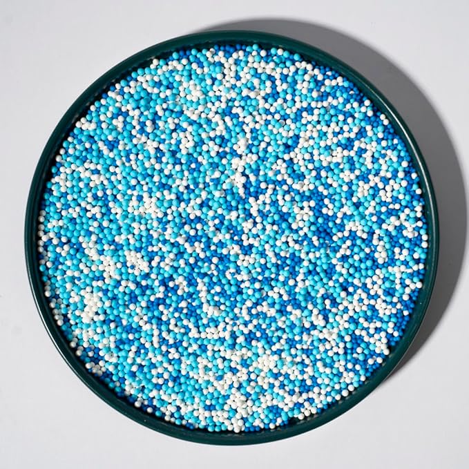 Sprinkles,Blue Edible Pearl Sprinkles for Cake Decorations, Baking, Ice Cream, Cookies, Cupcake Topper Edible Pearls Sprinkles - 2mm Matte White Sugar Pearls for Cake Decorating 130g/4.6oz 1 Bottle (2mm blue light blue)