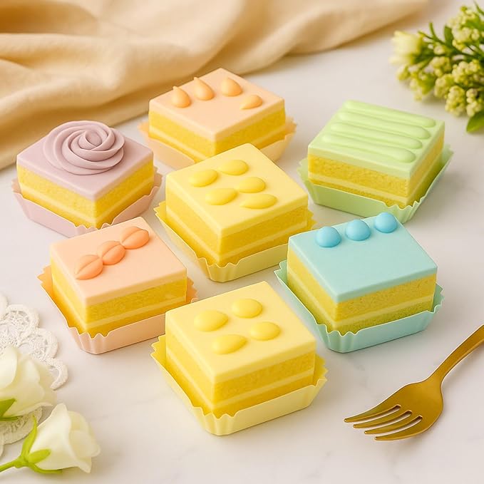 LemonRoad 300pcs Coated Paper Cupcake Liners for Baking Colorful Greaseproof Baking Cup for Muffin Dessert Candy Biscuit Cookies Brownie Wedding Birthday Party Baby Shower(Colorful,Square)