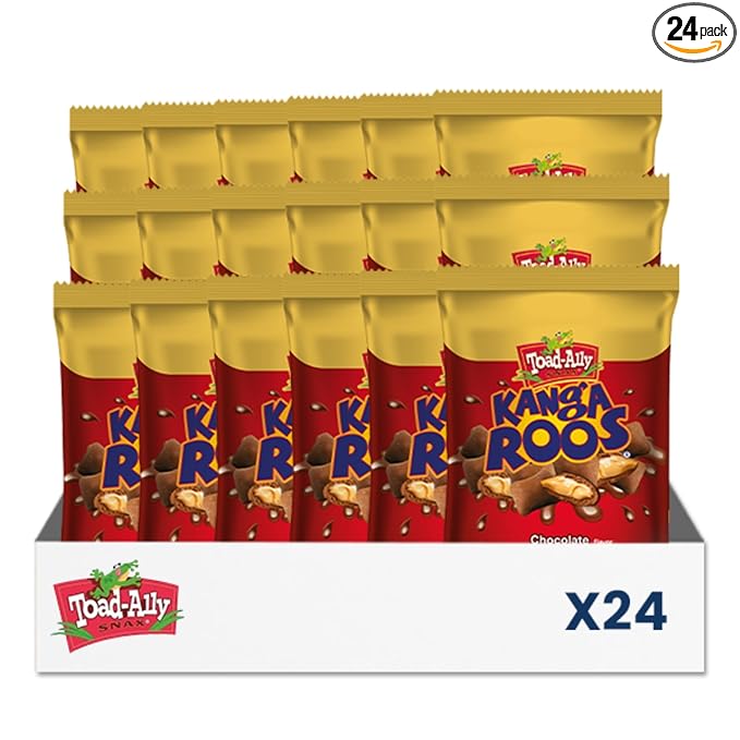Kanga Roos Chocolate Covered Peanut Butter Filled Pretzels 2oz Bag | Sweet and Salty Snack Treat | Crunchy Pretzels Coated in Chocolate | Grab-and-Go Candy Snack - 2 oz x 24 ct. - Peg Bag