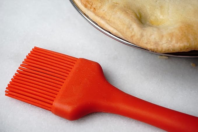 RSVP International Silicone Basting Brush, Red, 8.75" | Gently Spreads Butter, Sauces, Marinades, & More | Dishwasher Safe & Heat Resistant | BBQ Grill, Baking, Preparing Meats