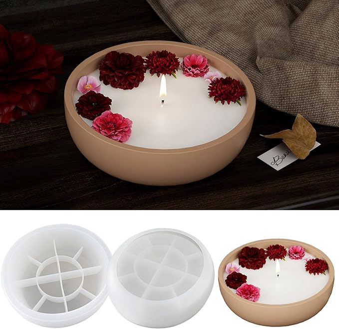 Large Round Concrete Flower Pot Mold Plaster Tray Gypsum Storage Bowl Silicone Mold Cement Succulents Planting Pot Mould