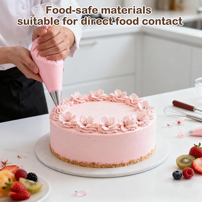 18 Inch Disposable Piping Bags,400pcs Large Piping Bags Non-Slip Pastry Bags,Thickened Plastic Icing Bags for Desserts, Cake, Breads and Cookies