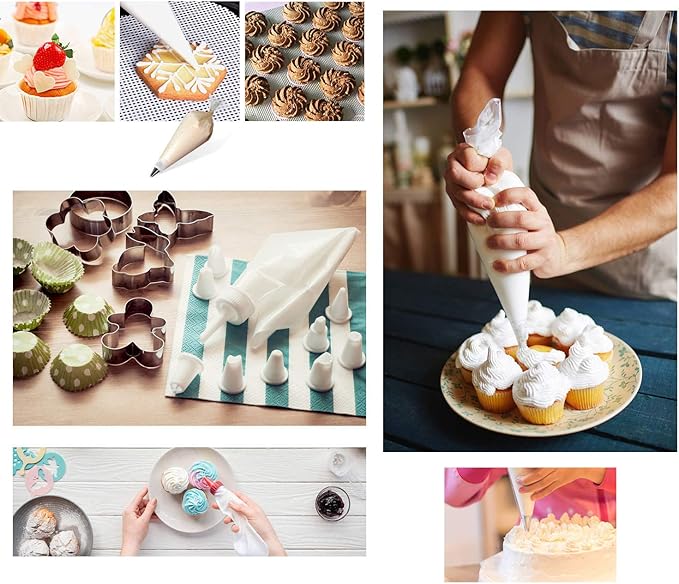 Piping Pastry Bag Pack of 100 Plastic Disposable Cream Pastry Bag Cake Icing Sugarcraft Cupcake Piping Decorating Tool For Baking Supplies (Large 15''x13.7''x9.4'')