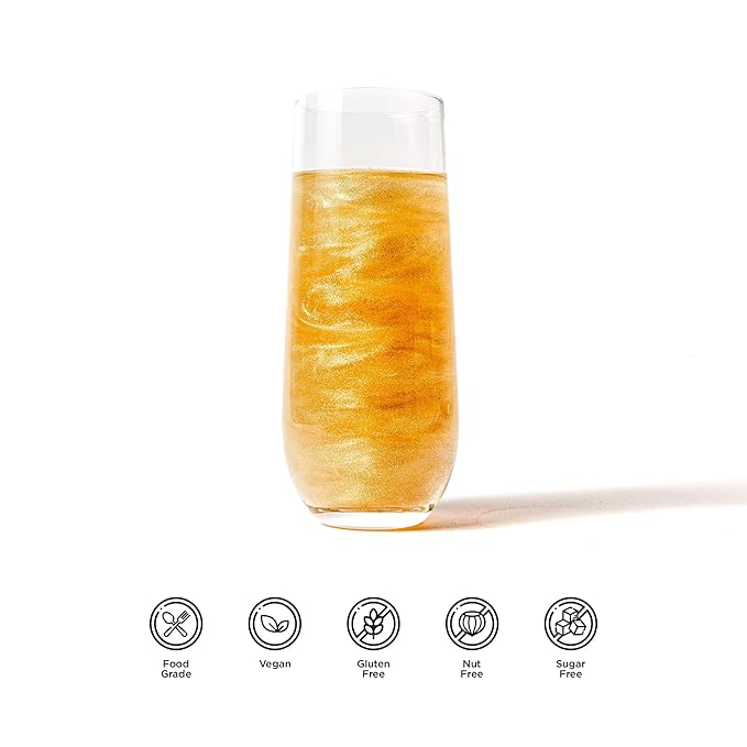 Blacksherbet Gold Edible Glitter for Drinks 5 Grams | KOSHER Certified | Drink Glitter and Dust for Cakes, Strawberries, Cupcakes, Chocolate & Cake Pops
