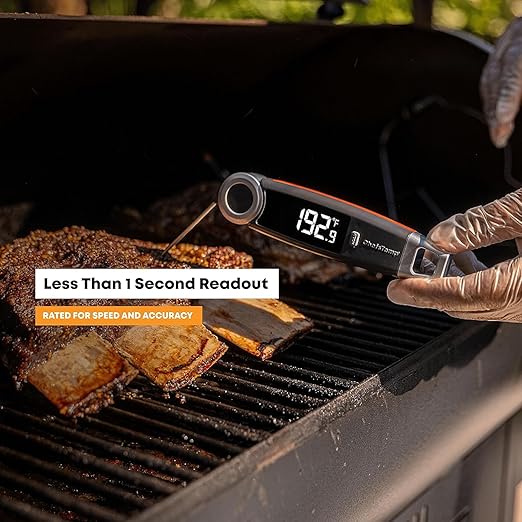 Finaltouch X10 Instant Read Digital Meat Thermometer NSF Certified Waterproof Professional for Cooking Grilling BBQ Baking Candy Oil with Rotating Probe and Backlit Display (American Flag)