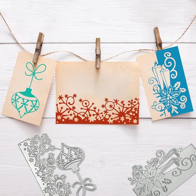 3 Pcs Die Cuts for Card Making, SENHAI Christmas Metal Cutting Dies Scrapbooking Die-Cuts Snowflake Stencil for DIY Christmas Decorations Paper Craft, Embossing, Holiday Decorations