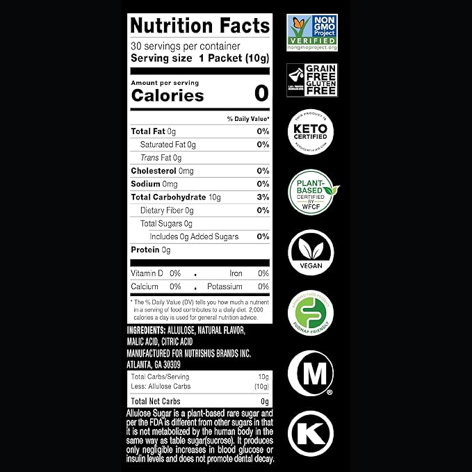 RxSugar Swealthy Stix | 30 Zero Sugar Candy Sticks Packs | Allulose sweetener | 0 Calorie, 0 Net Carbs, 0 Glycemic | Diabetes-Safe | Keto Certified | Non-GMO Project Verified | Gluten-Free Certified | Plant-Based