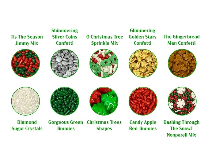 Mystic Sprinkles Christmas Holiday sprinkle Decorating Kits (Night Before Christmas Sprinkle Decorating Kit 6.8oz)