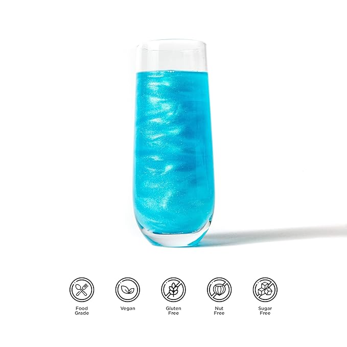Blacksherbet Light Blue Edible Glitter for Drinks 5 Grams | KOSHER Certified | Drink Glitter and Luster Dust for Cake, Cake Pops, Edible Glitter Cocktails Food, Cocktail glitter