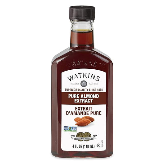 Watkins Pure Almond Extract, Non-GMO, Kosher, 4 oz. Bottle, 1-Pack