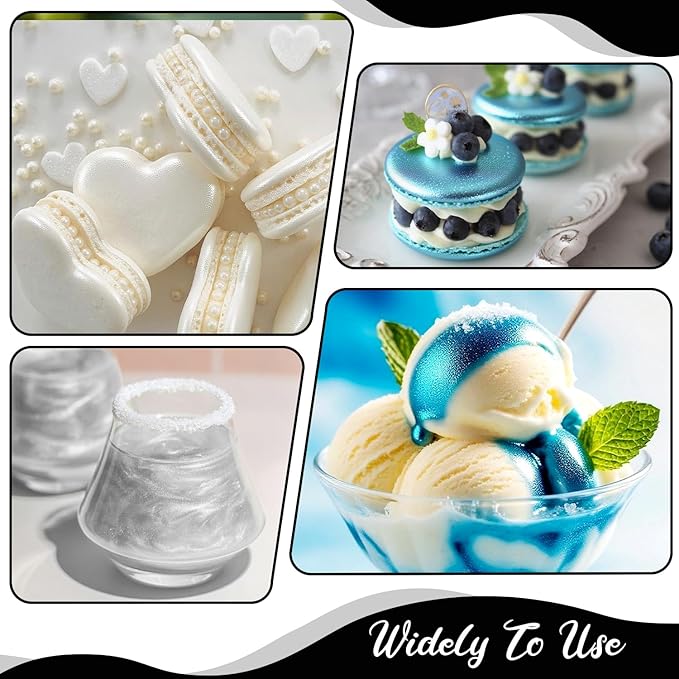 White Edible Glitter Spray 5g, Shimmer Edible Glitter for Cocktails, Food Grade Luster Dust for Beverages & Cake Decorating, Drinks, Baking, Chocolate