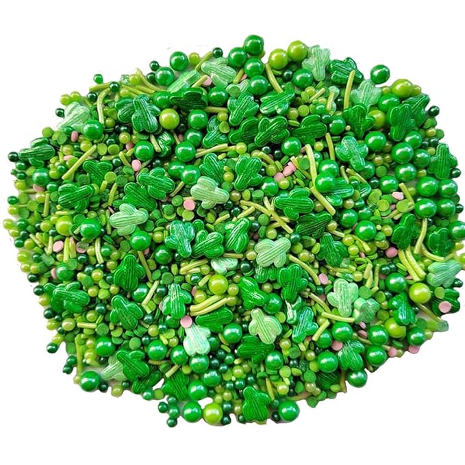 Homankit Cactus Sprinkles Green Edible Cookie Decorations Baking Cake Cupcake Topper Decoration 3.35 Ounce