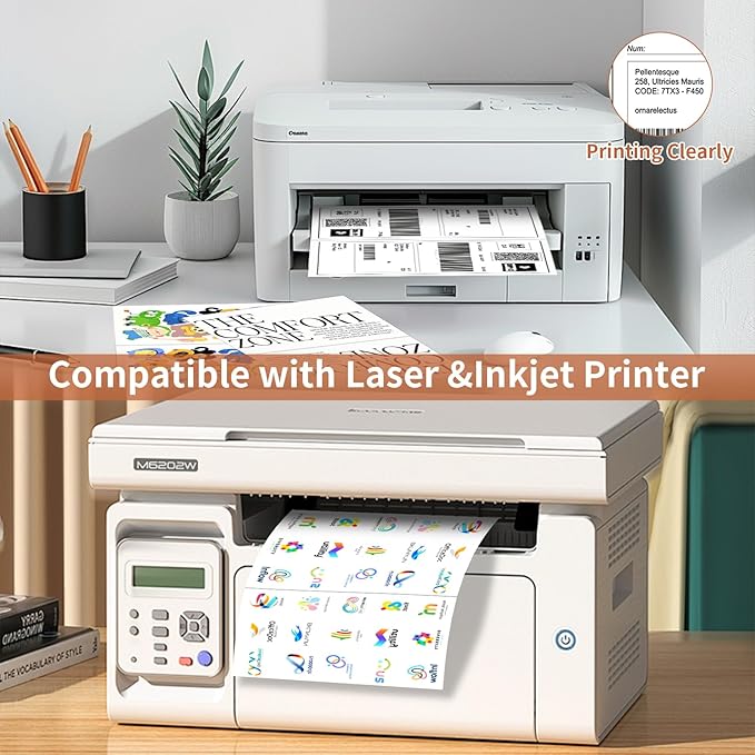 Half Sheet Labels, 2 per Sheet, 1000 Sheets, 2000 Labels, 8.5" x 5.5" Shipping Label Paper, Address Sticker Laser & Inkjet Printer Label Stickers, 5 1/2" x 8 1/2" Half Sheet Label