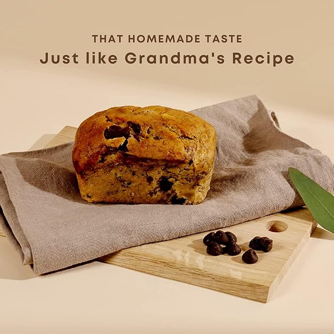 Gourmet Banana Bread by Sweetness Central, Baked Fresh for Each Order, Made with Belgian Chocolate Chips, The Perfect Valentines Day Gifts for Her, Individually Wrapped to Arrive Soft & Moist, 6 Pack
